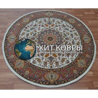 Иранский ковер Abrishim 3808 Крем-розовый круг